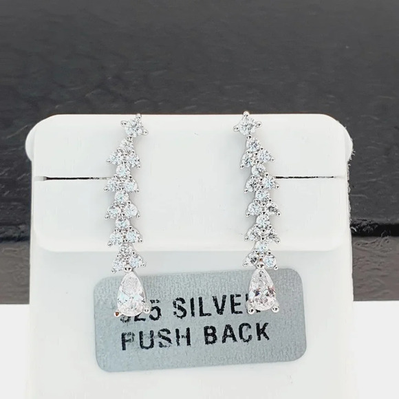 925 sterling silver luxury CZ earrings for women/girls, Best forRJUS2204 - Picture 4 of 9